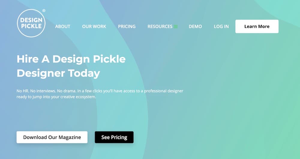  Website Screenshot—Hire a design pickle designer today, Design Pickle.