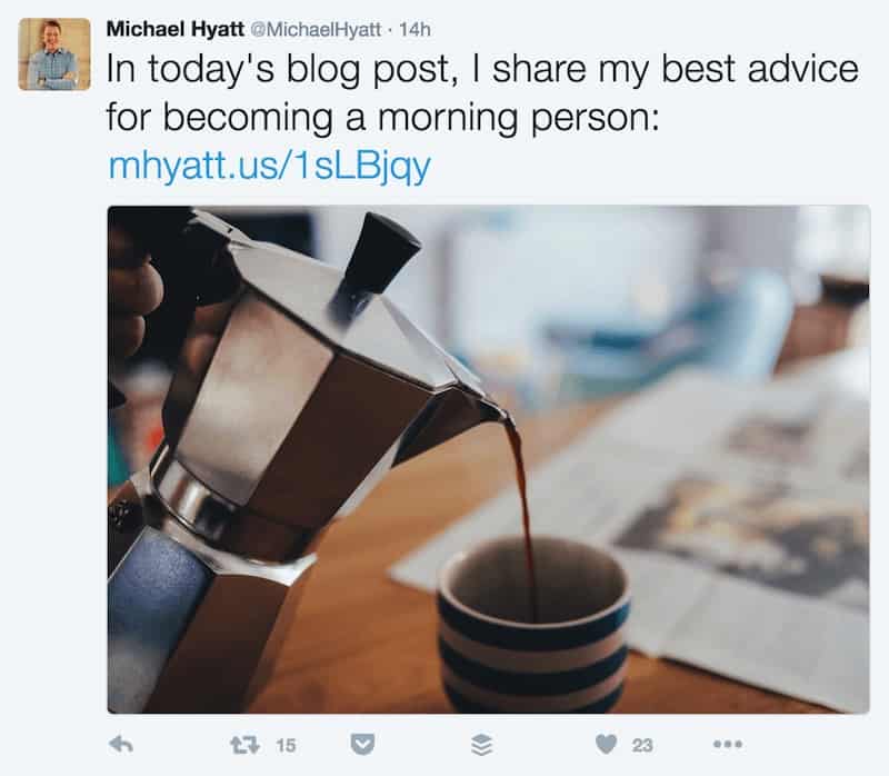 Michael Hyatt Tweet with Custom Short URL — mhyatt.us