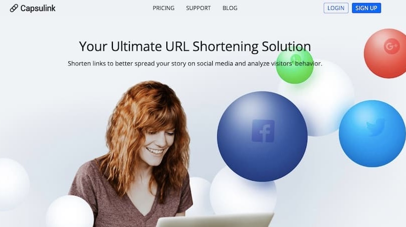 Capsulink URL Shortening Service, Screenshot, Website