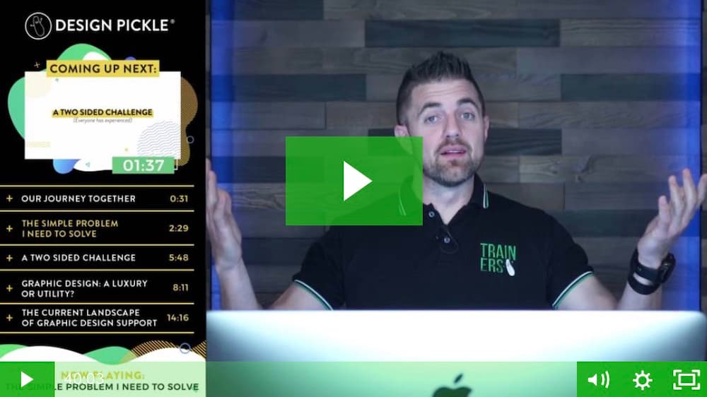  Website Screenshot — Design Pickle demo video with Founder Russ Perry.
